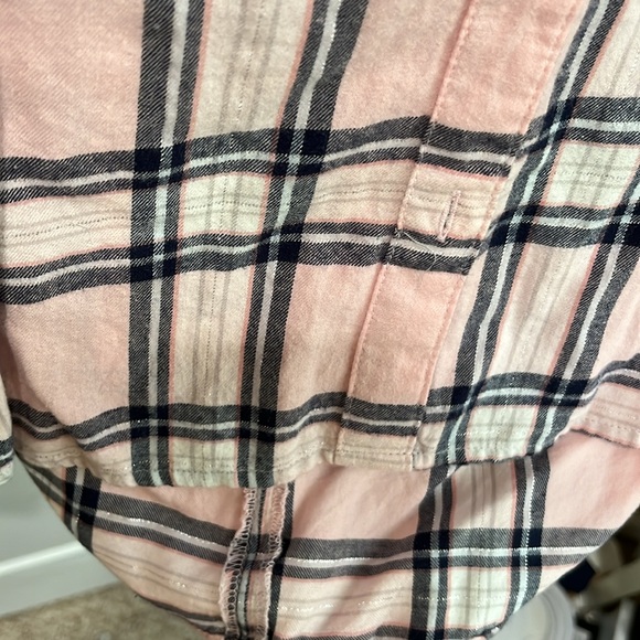 Pink silver sparkle plaid so long sleeve button top - Picture 10 of 10